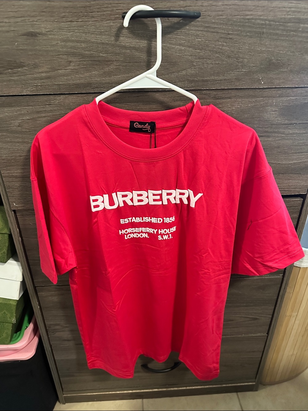 Hot Pink Logo Short Sleeve Tee size L